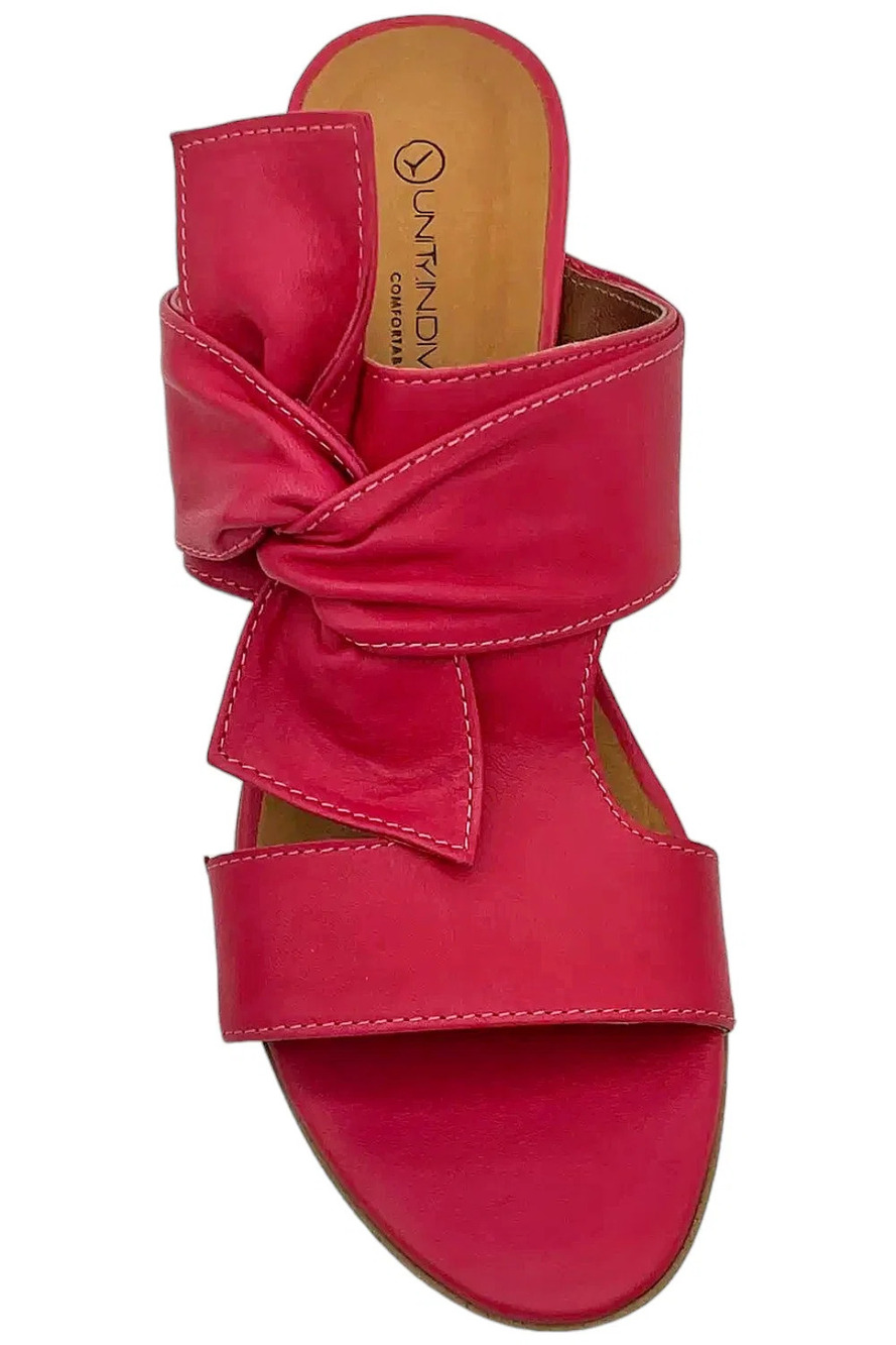 Unity In Diversity Leather Heeled Sandals Bonita Red - Medium - Picture 2 of 3